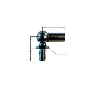 Winkelkpfe (Stahl) fr Gasfedern, Gasdruckfedern (B) M8 / (F) M8 / (A) 30 mm / SW11