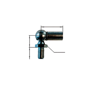 Winkelkpfe (Stahl) fr Gasfedern, Gasdruckfedern (B) M10 / (F) M10 / (A) 30 mm / SW13
