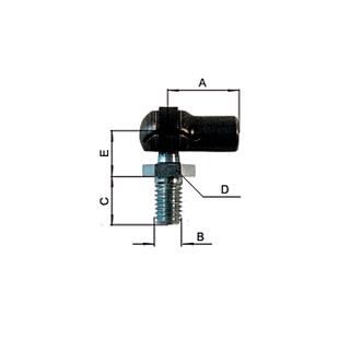 Winkelkpfe (Polyamid) fr Gasfedern, Gasdruckfedern (B) M6 / (F) M6 / (A) 18 mm / SW8