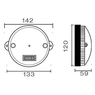 Aspöck - Inpoint Innenleuchte mit Schalter, Kabel 2500 mm lg. 2-polig